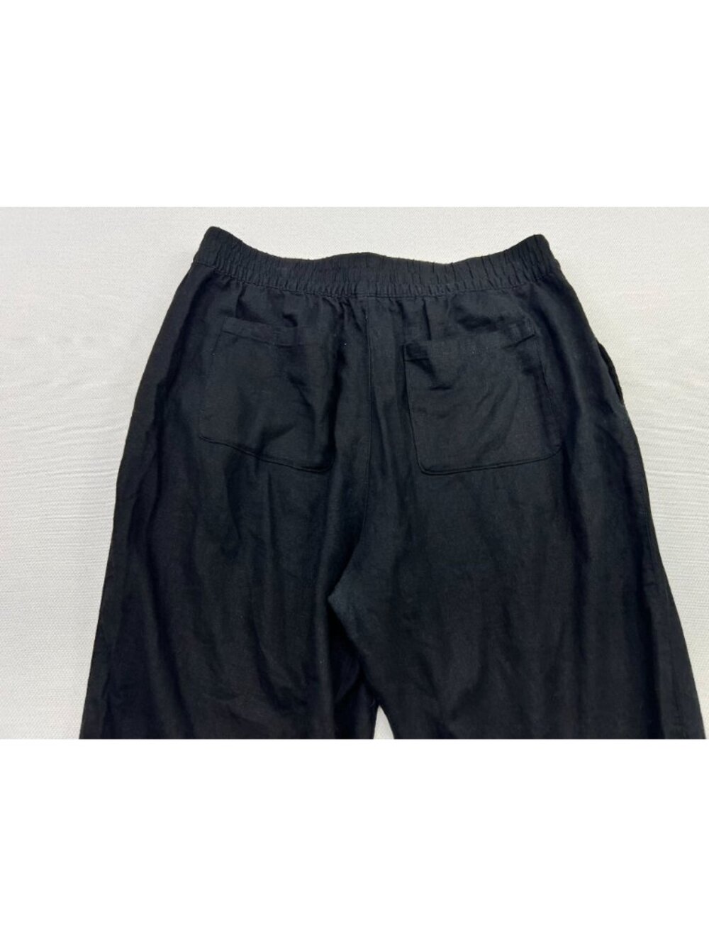 Old Navy Women's Linen High-Rise Straight Pull On Pants Size L Tall Black - Picture 9 of 10